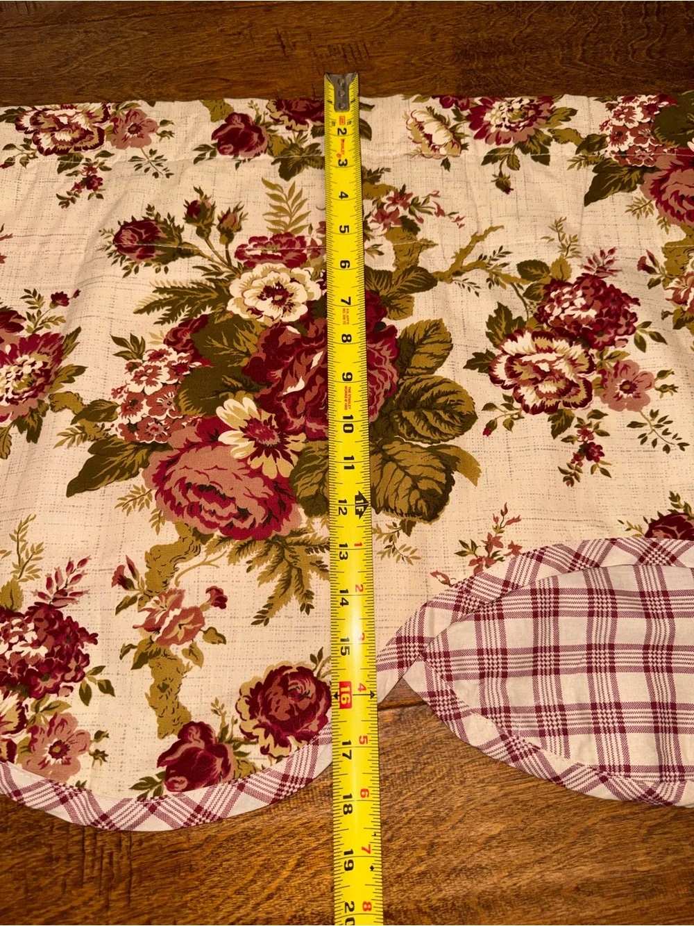 Cottage Core Floral Plaid Curtain Valanve